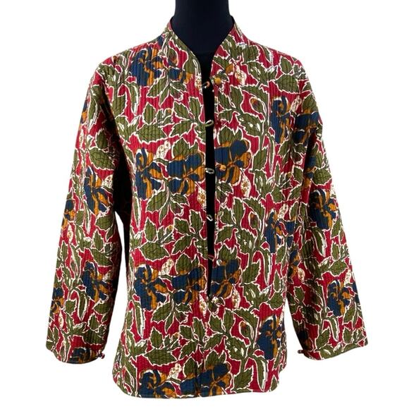 Vintage 90’s Sam Hilu Quilted Reversible Floral Block Print Jacket Size XL - Picture 4 of 8